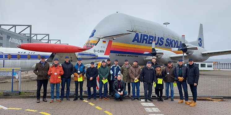 Ein Foto vom Treffen der Projektpartner bei Airbus in Hamburg.